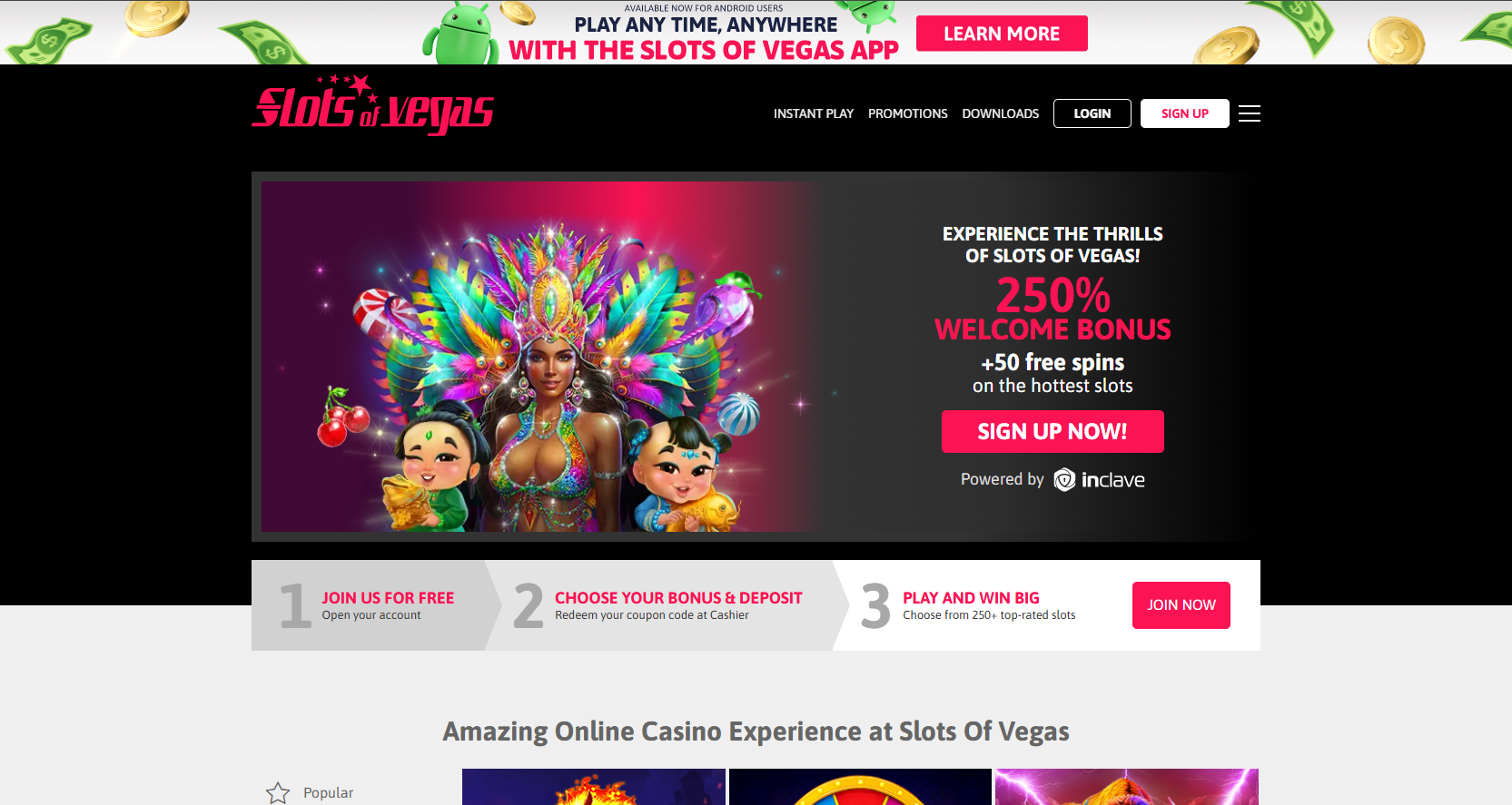 Slots of Vegas Casino desktop screenshot