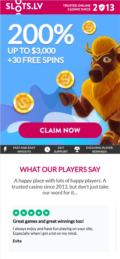 Slots.lv Casino mobile screenshot